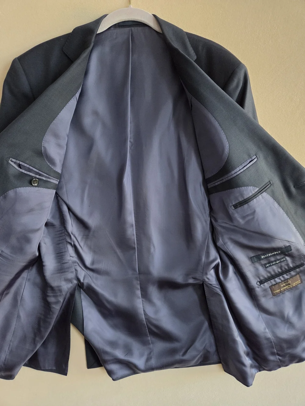 SUITSUPPLY Lazio Suit Jacket Navy Wool Size 40L